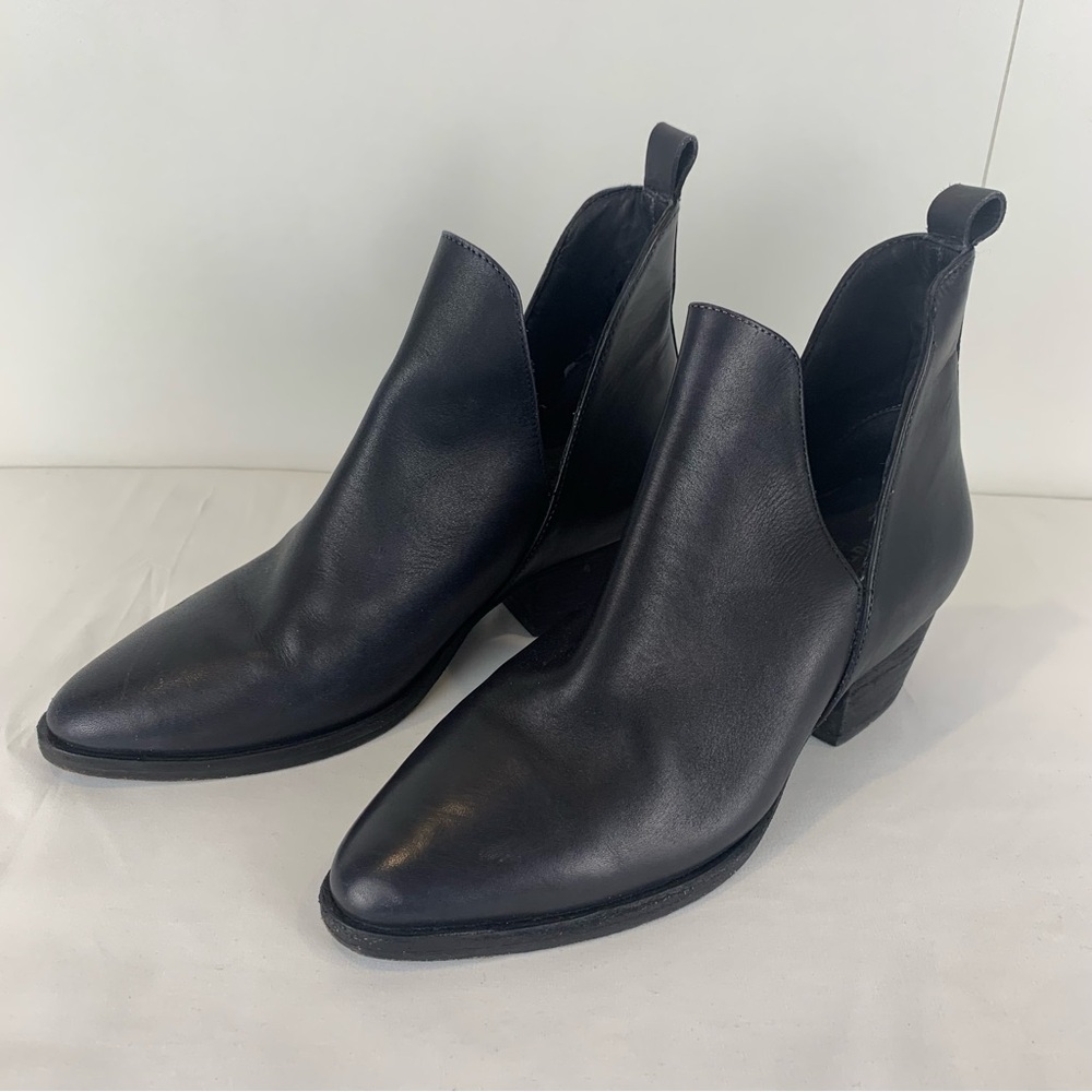 Vintage Foundry Co. Kara Boots Black Leather Women's 6 Ankle Booties Cutouts